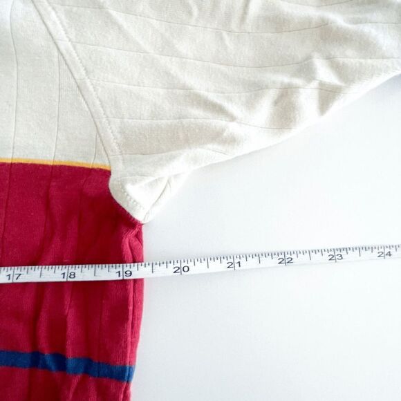 IZOD Lacoste Mens Polo Shirt Short Sleeve Colourblock Cream Red Size Large - Picture 5 of 5